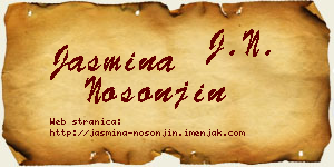 Jasmina Nosonjin vizit kartica